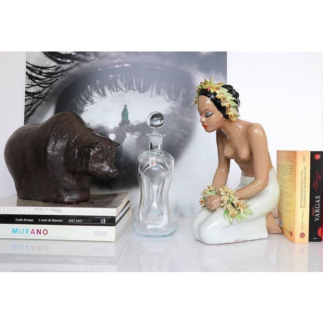 Hungarian Art Deco Painted Ceramic Sculpture For Sale - Image 3 of 9