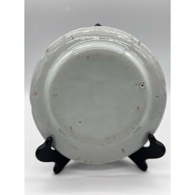 Antique 19th Century French Faience Floral Tin Glazed Earthenware Plate For Sale - Image 11 of 12