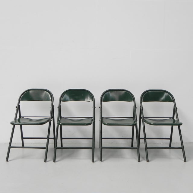 Industrial Steel Du-Al Folding Chairs from Dare Inglis, 1960s, Set of 4 For Sale - Image 12 of 18