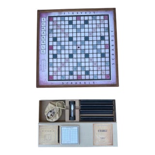 Restoration Hardware Giant Tabletop Scrabble Board Set Lazy Susan For Sale