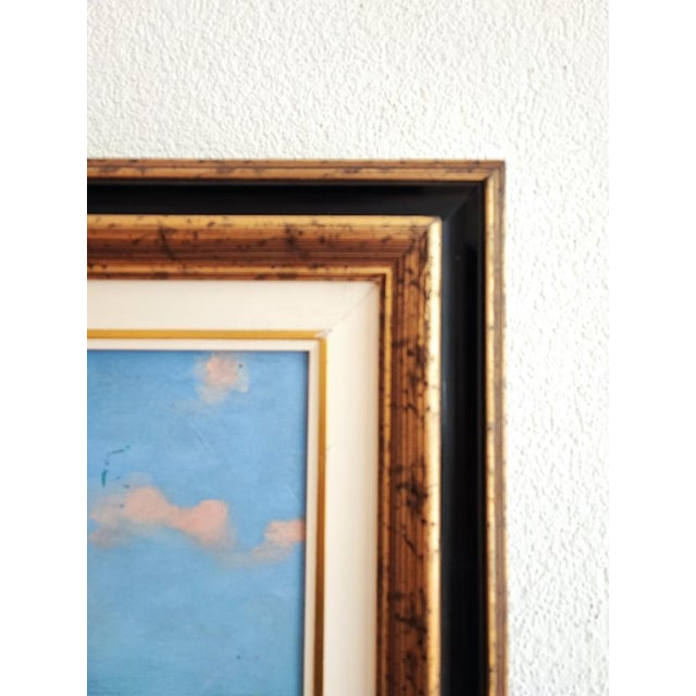 E. Mariola, Payasage de montagne et chalets, 1942, Oil on Wood, Framed For Sale - Image 7 of 12