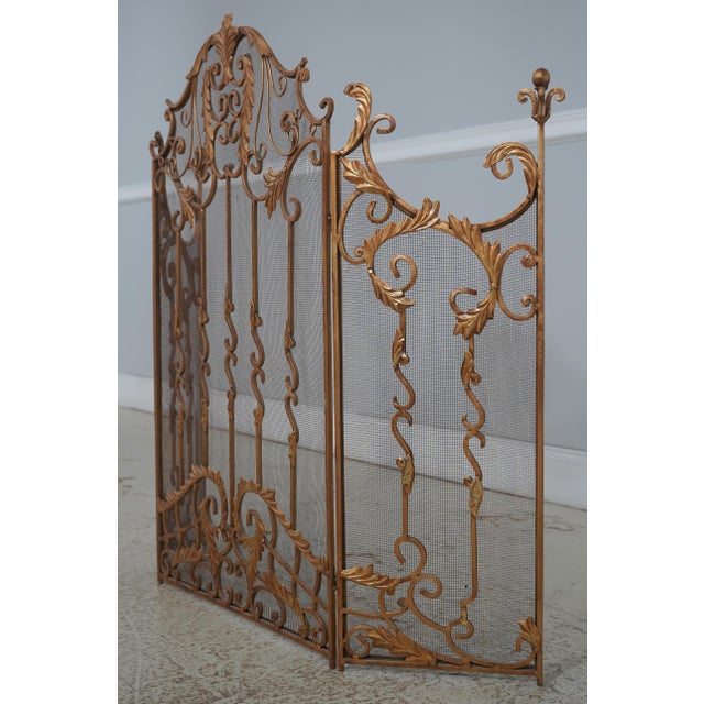 Age: Approx: 40 Years Old Details: Acanthus Leaf Frame High Quality Construction Nice Gold Finish Wrought Iron Scroll And...