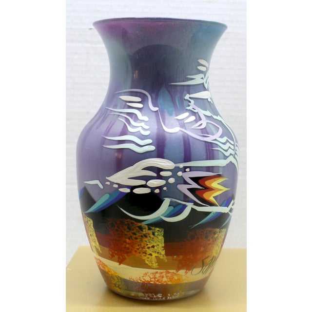 Signed Sam 2 Bulls – Oglala Lakota Sioux Hand-Painted Art Vase For Sale - Image 14 of 17