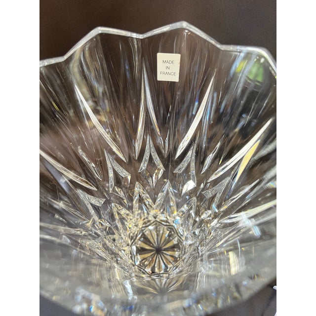 French Jg Durand Crystal Cathedral Vase, 11” Sculptural Cut Glass For Sale In Portland, OR - Image 6 of 12