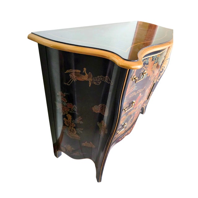 Chinoiserie Drexel Chinoiserie Bombe Dresser by Drexel Heritage For Sale - Image 3 of 7