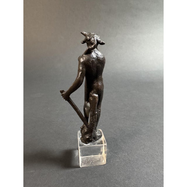 Black Small Florentine Bronze Sculpture Depicting a Satyr, 1500s For Sale - Image 8 of 11