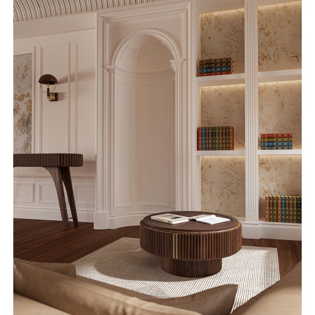 Contemporary Robert Center Table by Wood Tailors Club For Sale - Image 3 of 10