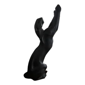 1980s Postmodern Life Size Standing Black Panther