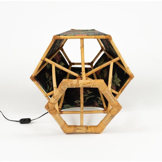 Midcentury Modern Table Lamp in Rattan and Bamboo, 1970s For Sale - Image 10 of 15