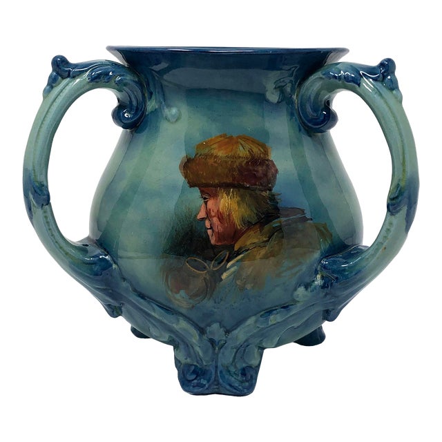 Antique Cyprian Ware English 3 Handled Vase For Sale