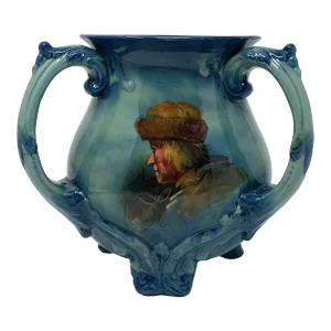 Antique Cyprian Ware English 3 Handled Vase