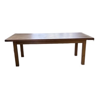 Golden Oak Farmhouse Table with Extension, 1960s For Sale