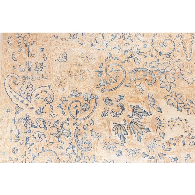 Antique Persian Kirman Camel Handmade Wool Rug For Sale - Image 10 of 14