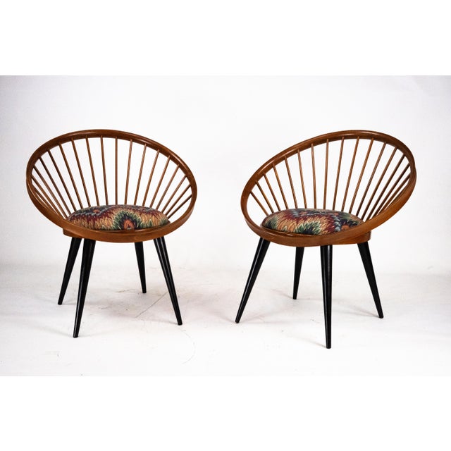 Mid-Century Modern Circle Chairs by Yngve Ekström for Swedese, Sweden, 1950s, Set of 2 For Sale - Image 3 of 17