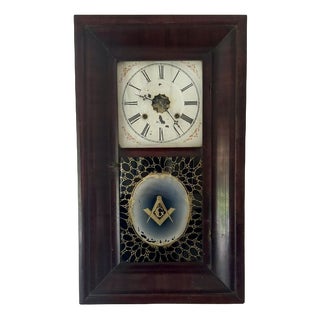 Antique American Mahogany Wall Clock, 1860s For Sale