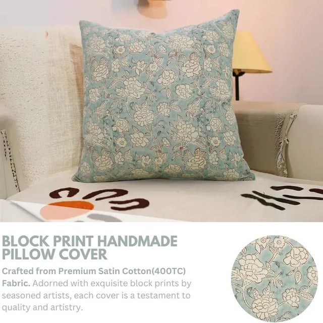 Hand block printed by skilled artisans, the cover features intricate motifs brought to life on smooth satin fabric that...