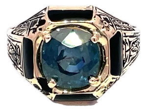 Vintage 14k Yellow Gold Gia Certified Burma No-Heat 6.01ct Cushion Sapphire Ring, Size 8.5