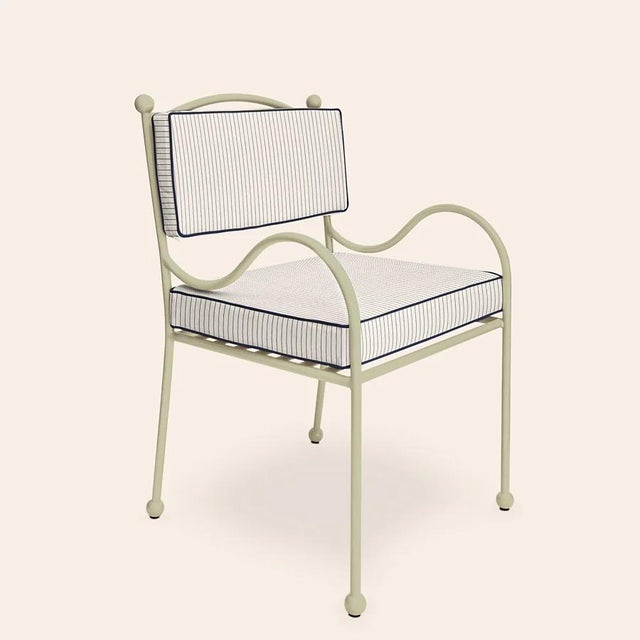 Blue Panarea Armchair in Blue and Cream Striped Upholstery by Ceraudo, 2010s For Sale - Image 8 of 8