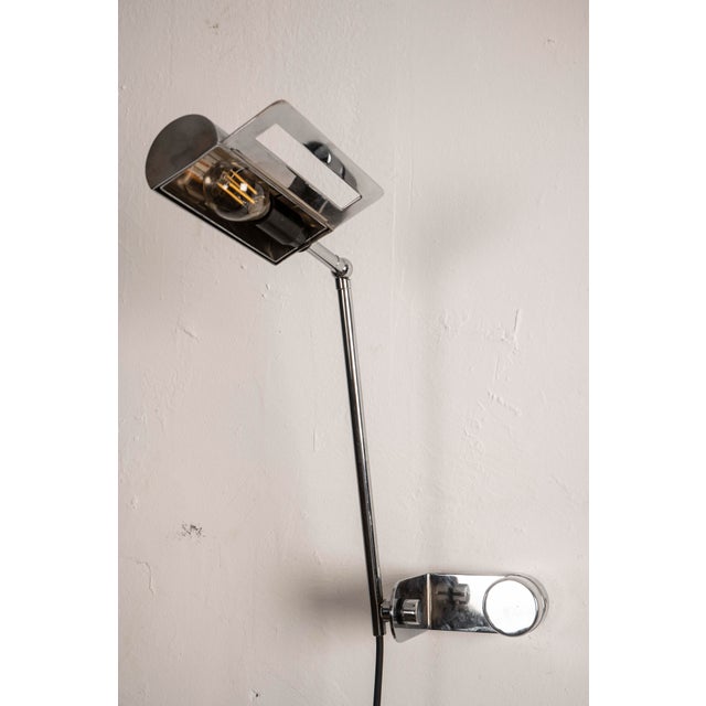 1970s Adjustable Chrome-Plated Metal Wall Lights, Italy, 1970s, Set of 2 For Sale - Image 5 of 8