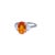 3.89 Carat Orange Sapphire Diamond Platinum Three-Stone Ring, Gia Certified, Size 7.25 For Sale - Image 4 of 8