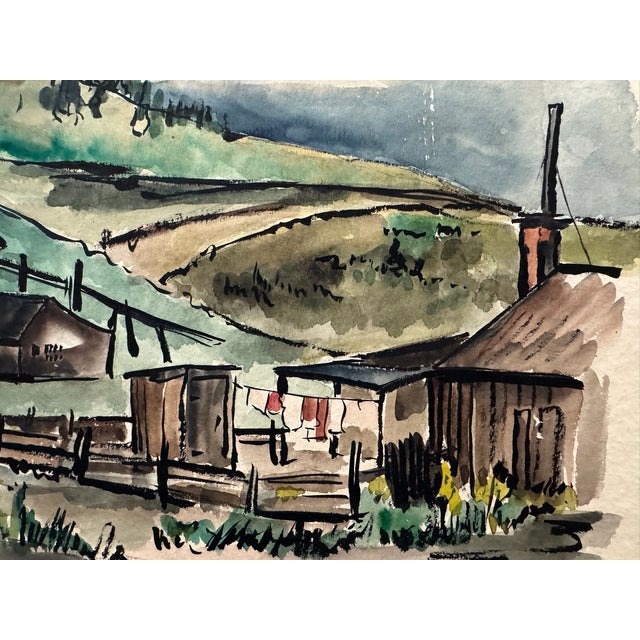 Rustic Henry Emil Salloch Original Watercolor on Paper Leadville, Colorado. 1956. For Sale - Image 3 of 7
