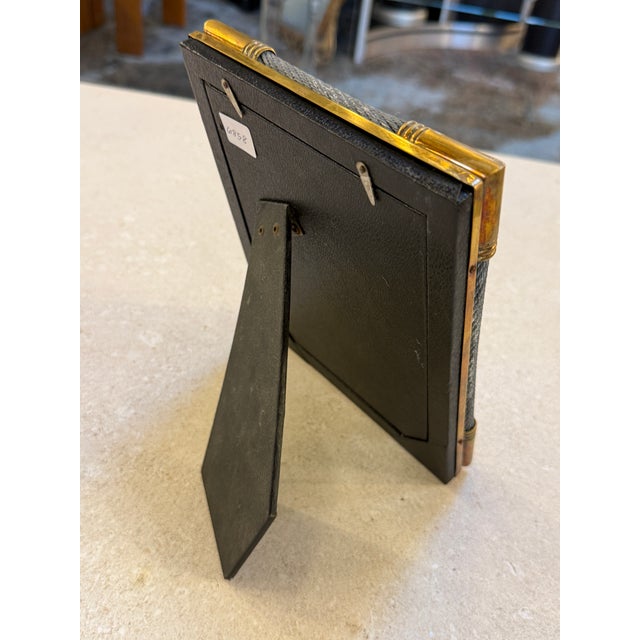 Vintage Italian Brass Photo Frame With Steel Cable Detail, 1970s For Sale - Image 9 of 9
