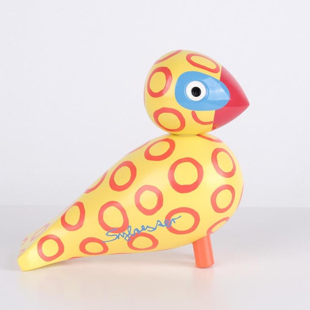 Kay Bojesen Songbird X Leif Sylvester Blue Eyes in Multicoloured Wood For Sale - Image 5 of 9