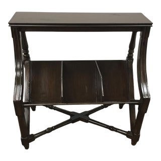 Vintage Library Style Bookcase Table in Dark Wood For Sale