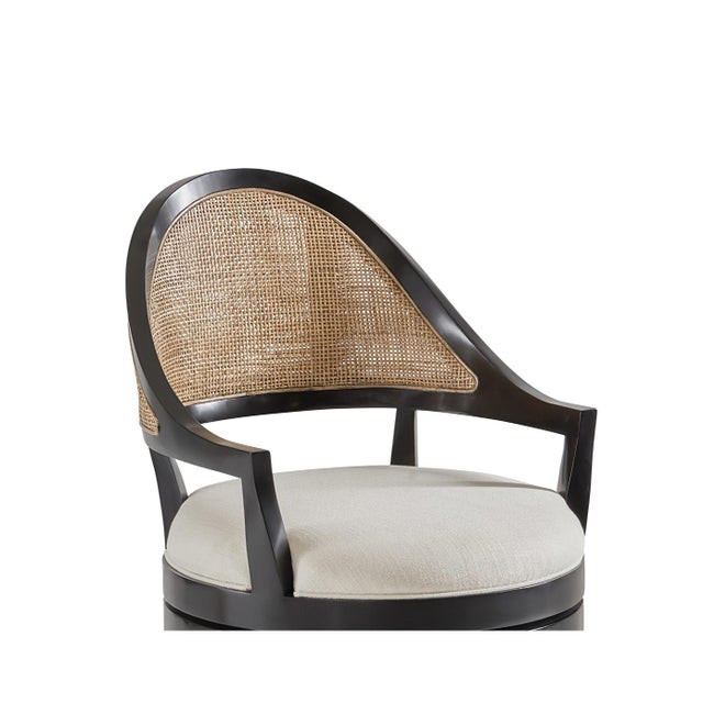 American Black Swivel Counter Stool For Sale - Image 3 of 4