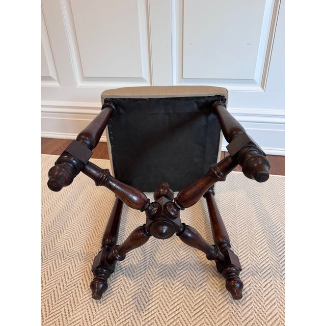 Wood Pair of Antique 19th Century English Upholstered Foot Stools For Sale - Image 7 of 15