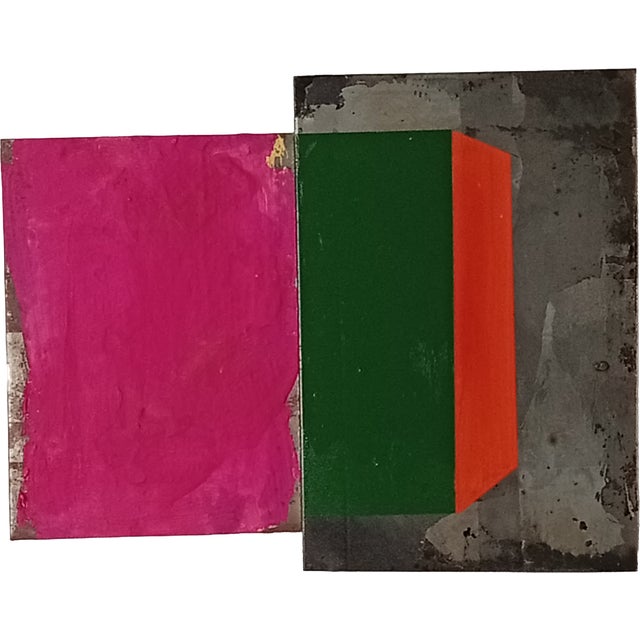 Contemporary Abstract Tempera and Aerosol on Metal "N 35" by Andre Debono For Sale - Image 6 of 8