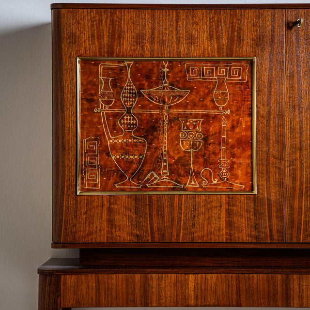 Bar Cabinet in the Style of Melchiorre Bega, Italy, 1960s For Sale - Image 9 of 13