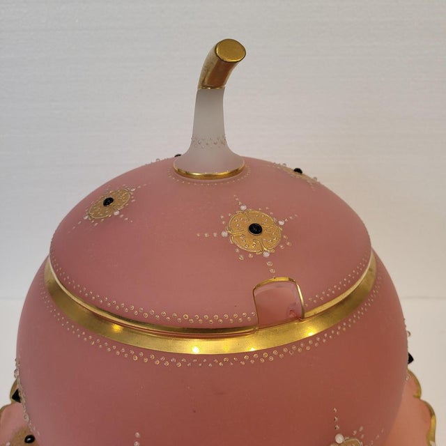 Napoleon III Pumpkin-Shaped Pink Opaline Glass Punch Bowl from Baccarat, France, 1890s For Sale - Image 10 of 18