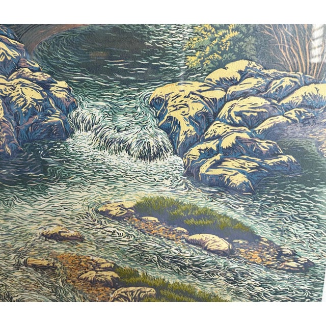 Light Green Monotype Painting Framed by Listed Artist Russell Hamilton For Sale - Image 8 of 12