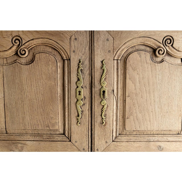 Beige 19th Century Bleached Oak Louis XV Buffet Enfilade For Sale - Image 8 of 8