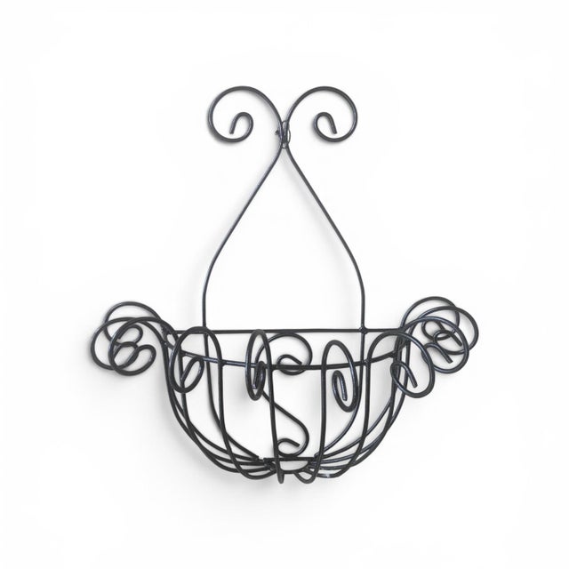 Vintage Wrought Iron Scrolled Wall Pocket Planter For Sale - Image 4 of 17