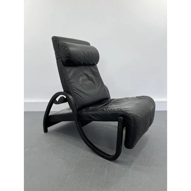 Animal Skin Sinus Lying Leather Black Chair from Westnofa, 1970s For Sale - Image 7 of 12