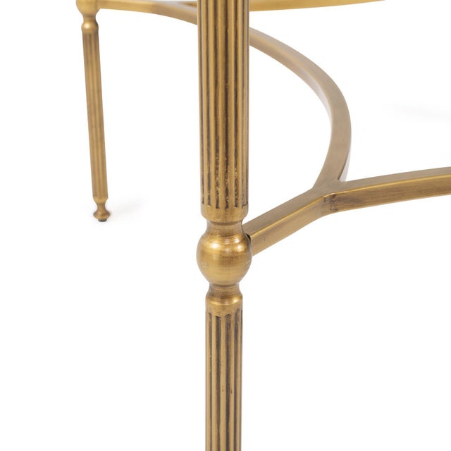Kenneth Ludwig Chicago Bonnifait Antique Gold Round Dining Table For Sale - Image 4 of 9