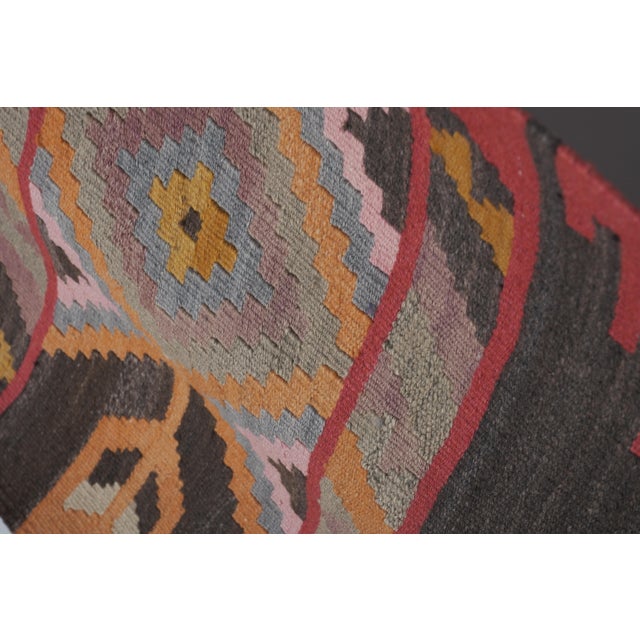 Textile 1960s Striped Turkish Kilim Runner Rug 2'5'' X 12'7'' For Sale - Image 7 of 10