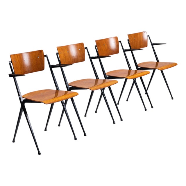 Pyramid Dining Chairs by Wim Rietveld for Ahrend De Cirkel, Netherlands, 1960s, Set of 4 For Sale