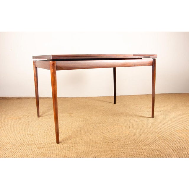 Extendable Danish Dining Table in Rosewood and Brass by Poul Volther for Frem Møbelfabrik 1960. For Sale - Image 11 of 17
