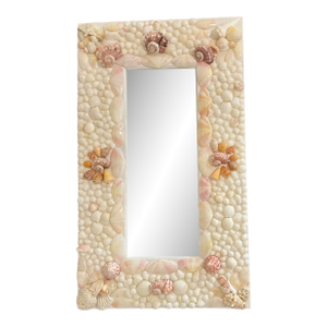 Gorgeous Pink and White Seashell Mirror 17.5" X 28"