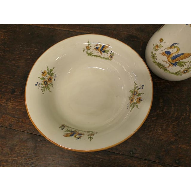 1960s Faience Pitcher and Bowl, 1960, Set of 2 For Sale - Image 5 of 8