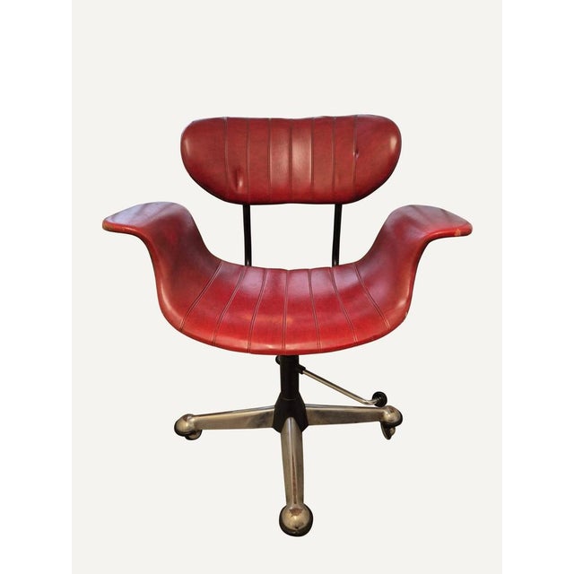 Vintage Italian Swivel Office Chair by Gastone Rinaldi for Rima, 1950s For Sale - Image 6 of 12