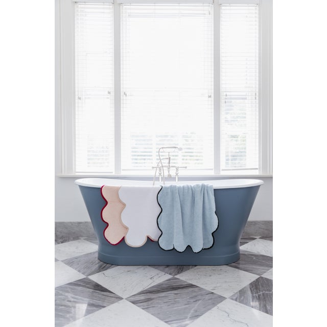 Kassatex x Chairish Scallop Hand Towel, Peach/Berry Set of 2 Chairish