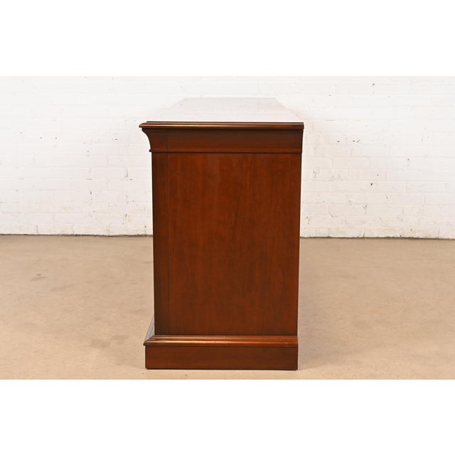 Ethan Allen French Louis Philippe Cherry Wood Nine-Drawer Dresser or Credenza For Sale - Image 10 of 12