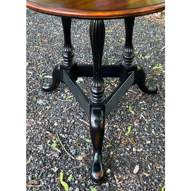 Queen Anne Queen Anne Style Cherry Pedestal Base Side Table For Sale - Image 3 of 7