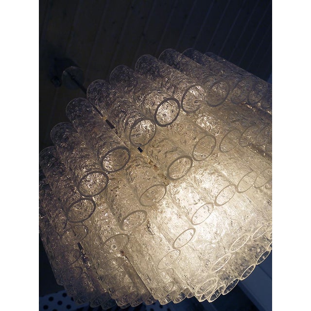 Silver German Cascading Doria 20 Murano Chandelier with Iced Glass Tubes, 1960s For Sale - Image 8 of 10