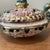 Ceramic Vintage Majolica Capodimonte Italy Dish & Cover 363/502 Adorable Color Palette Golden Rim and Details For Sale - Image 7 of 12