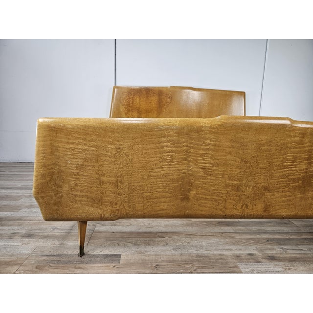 Tan Vintage Maple Double Bed, 1950 For Sale - Image 8 of 11
